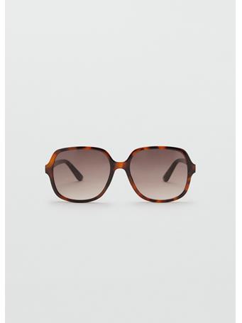 MANGO - Squared Frame Sunglasses DARK BROWN