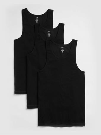 GAP - Cotton Tank Top (3-Pack) TRUE BLACK
