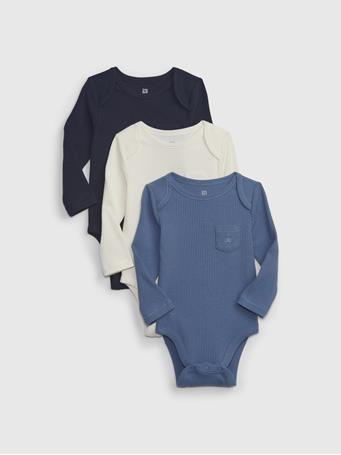 GAP - Baby First Favorites TinyRib Bodysuit (3-Pack) BAINBRIDGE BLUE