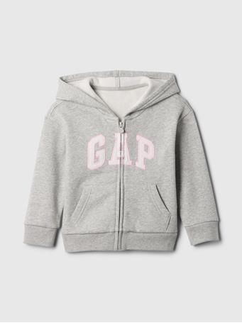 GAP - Relaxed Logo V-Day Zip Hoodie LIGHT HEATHER GREY B08