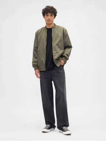 GAP - 100% Recycled Relaxed Ripstop Bomber Jacket BLACK MOSS