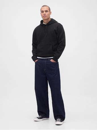 GAP - Relaxed Gap Mini-Logo Hoodie BLACK