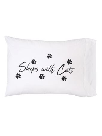 C&F - Sleeps With Cats Pillowcase WHITE
