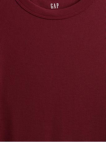 GAP - Waffle-Knit Crewneck T-Shirt RED DELICIOUS