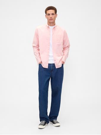 GAP - Stretch Poplin Shirt in Standard Fit PURE PINK