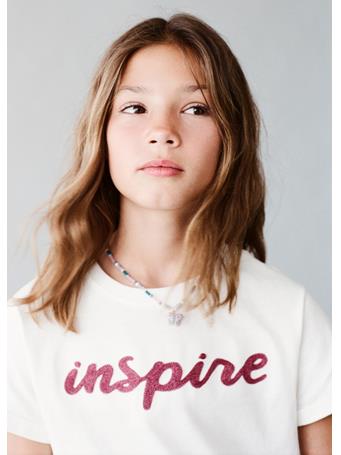 MANGO - Embroidered Cotton T-shirt IVORY