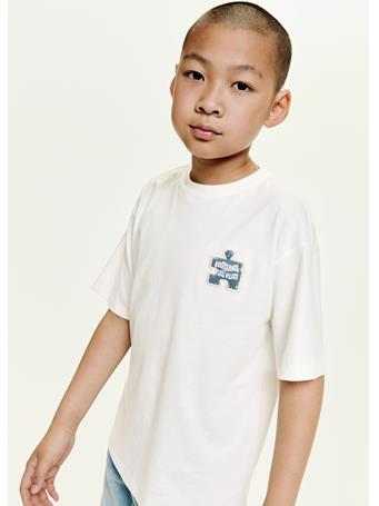MANGO - Textured Embroidered T-shirt IVORY