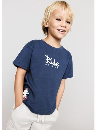 MANGO - Dog Printed T-shirt DARK BLUE