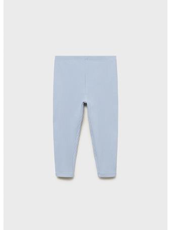MANGO - Cotton Ribbed Leggings MED BLUE