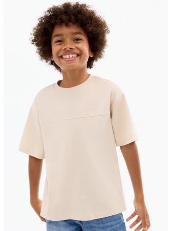 MANGO - Seam Detail T-shirt LIGHT BROWN