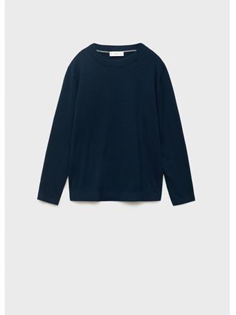 MANGO - Essential Cotton-blend Sweater NAVY