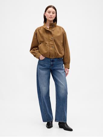 GAP - Oversized Twill Bubble Jacket PALOMINO BROWN GLOBAL