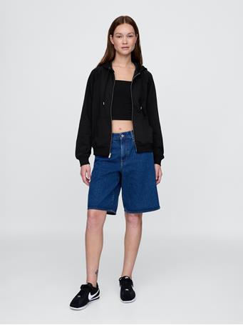 GAP - VintageSoft Zip Hoodie TRUE BLACK