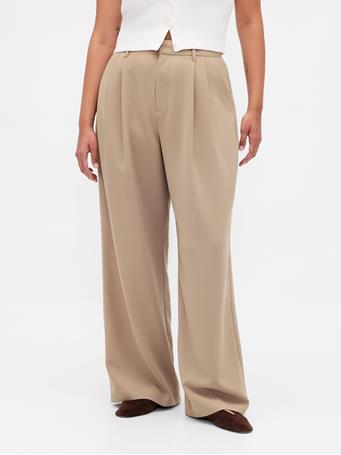 GAP - Curvy 365 High Rise Pleated Trousers BEACHWOOD
