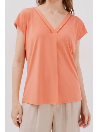 CORTEFIEL - V -Shirt with Lace Detail CORAL