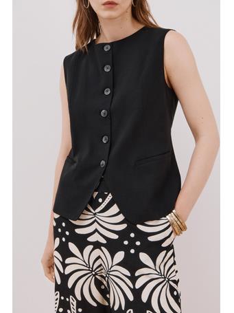 CORTEFIEL - Round Neck Vest BLACK