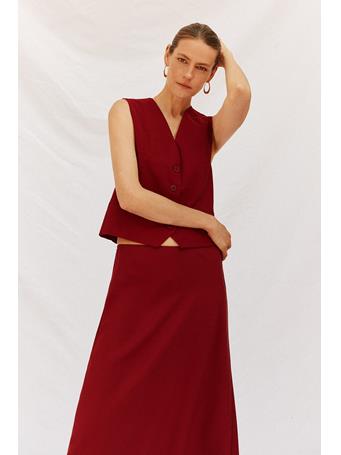 CORTEFIEL - V Neckline Vest MAROON