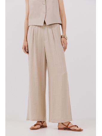 CORTEFIEL - Floaty Wide Leg Trousers BROWN PRINT