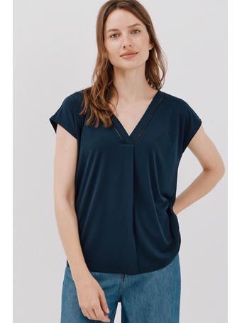 CORTEFIEL - V -Shirt with Lace Detail NAVY