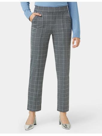 HUE - Window Pane Pull-On Trouser GREY