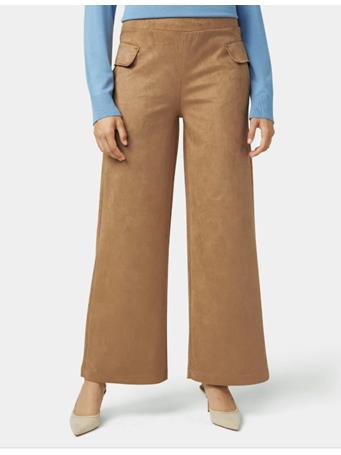 HUE - Suede Wideleg Pants TOBACCO BROWN