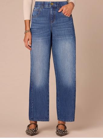 DEMOCRACY - "Ab"solution High Rise Barely Barrel Jeans with Forward Side Panels BLUE