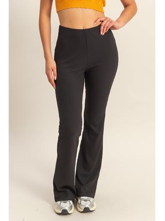 DOUBLE ZERO - High-Waisted Flared Pants BLACK