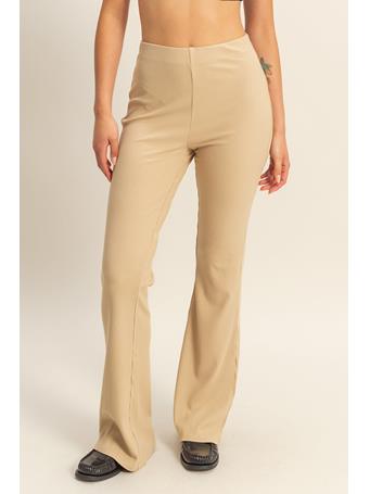 DOUBLE ZERO - High-Waisted Flared Pants CAFFE LATTE