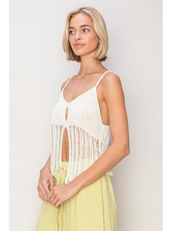 HYFIVE - Crochet Open Front Cami Top WHITE