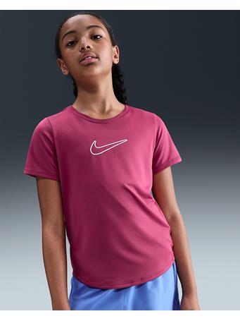 NIKE - One Fitted Older Kids' (Girls') Dri-FIT Short-Sleeve Top SWEET BEET