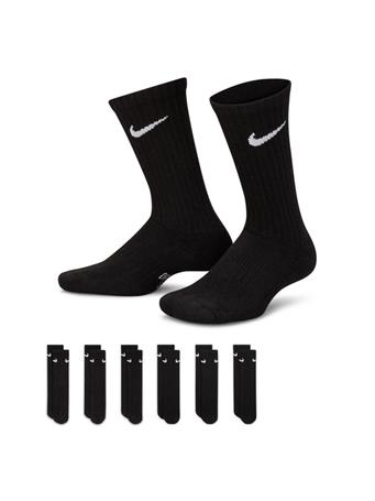 NIKE - Everyday Kids' Cushioned Crew Socks (6 Pairs) BLACK