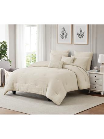 RAMALLAH TRADING CO - Bryce Pinch Pleat 8-Piece Comforter Set IVORY