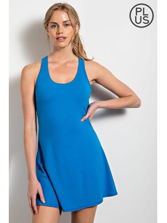 RAE MODE - Plus Size Tennis Romper Dress SONIC BLUE