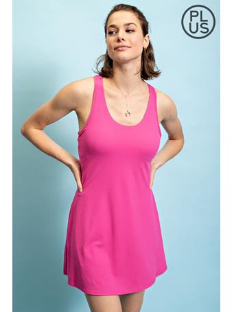 RAE MODE - Plus Size Tennis Romper Dress SONIC PINK