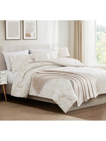 RAMALLAH TRADING CO - Emma Subtle Floral Comforter Set with Throw IVORY