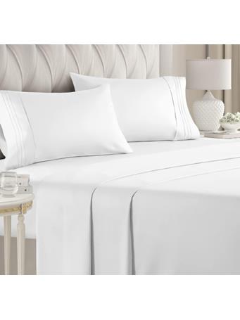 RAMALLAH TRADING CO - Sterling Heights 6-Piece Solid Sheet Set WHITE