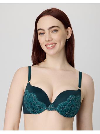 MAIDENFORM - Push Up & In Underwire Bra GREEN W/ SILVER