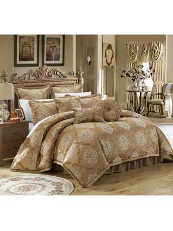 RAMALLAH TRADING CO - Aubrey Jacquard 9pc Comforter Set Gold King GOLD