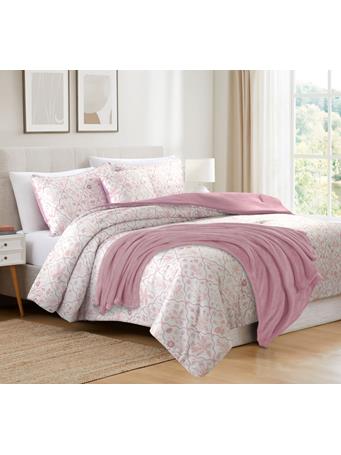 RAMALLAH TRADING CO - Mauve 5-Piece Printed Comforter Set with Throw MAUVE