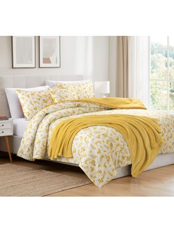 RAMALLAH TRADING CO - Taylor 5-Piece Printed Comforter Set with Throw YELLOW