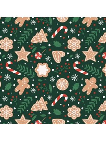 RAMALLAH TRADING CO - Xmas Gingerman Printed Throw GREEN