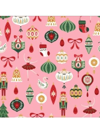 RAMALLAH TRADING CO - Xmas Ornament Bow Printed Throw PINK