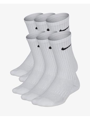 NIKE - Everyday Kids' Cushioned Crew Socks (6 Pairs) WHITE