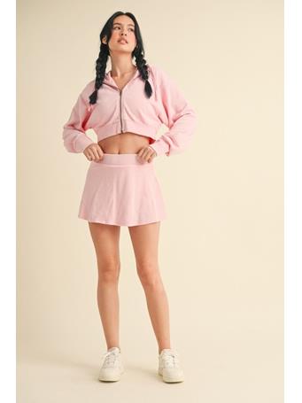 KIMBERLY C SPORT - Mineral Wash Oversized Crop Hoodie PINK