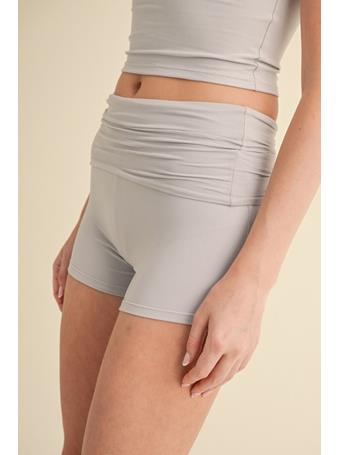 KIMBERLY C SPORT - Soft Knit Jersey Foldover Shorts LIGHT GREY