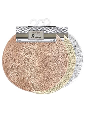 AMERICAN LINEN - 4 Pack Metallic PVC Round Place Mat ASSORTED