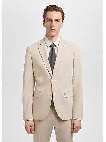 MANGO - Super Slim-fit Suit Jacket In Stretch Fabric BEIGE