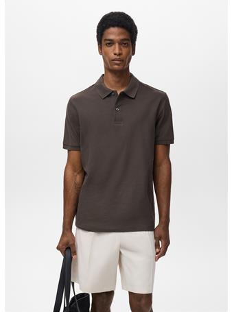 MANGO - Regular-fit Cotton Piqué Polo Shirt TABACCO