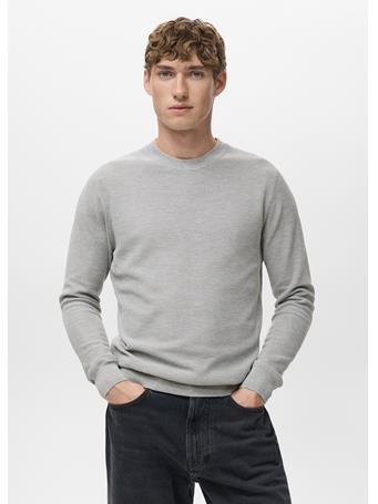MANGO - Microstructured Cotton Knitted Sweater GREY