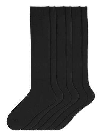 HUE - Flat Knit Knee Sock - 3 Pair Pack BLACK